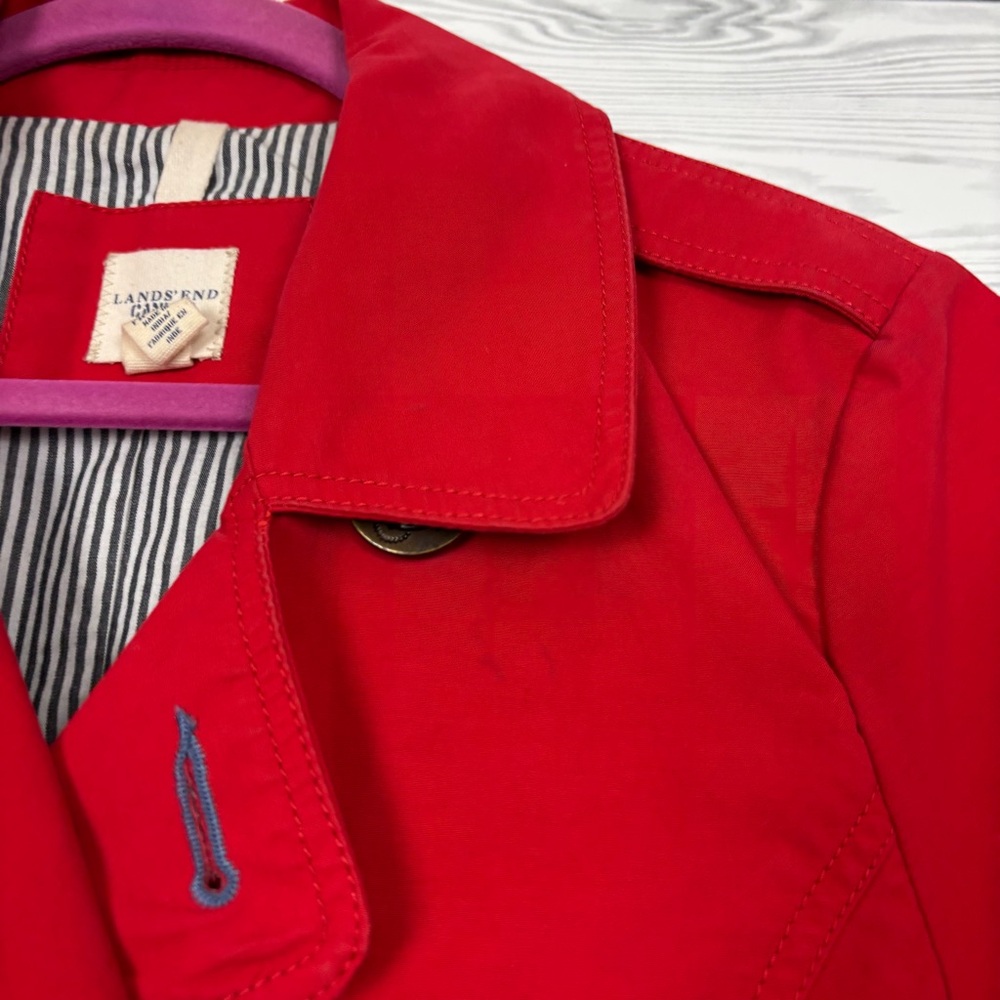 Lands’ End Canvas Red Double Breasted Button Down Jacket Size Medium - Picture 5 of 11